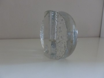 Mooi deens glazen vintage bloemen vaasje.