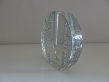 Mooi deens glazen vintage bloemen vaasje.