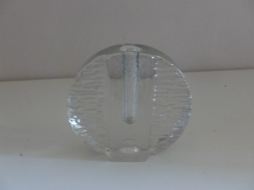 Mooi deens glazen vintage bloemen vaasje.