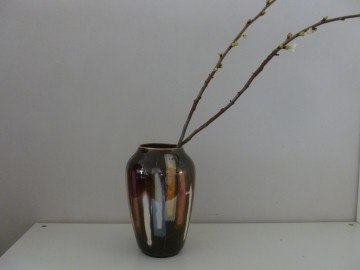 Vintage W-Germany vaas met gouden randjes, 611/20cm