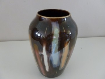 Vintage W-Germany vaas met gouden randjes, 611/20cm