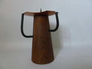 Kaarsenstandaard hout/koper.