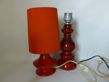 Retro rode lamp voet, H 29 cm