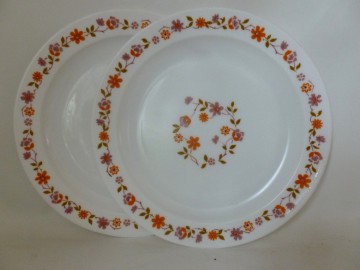 2 Retro Arcopal platte borden, design Scania