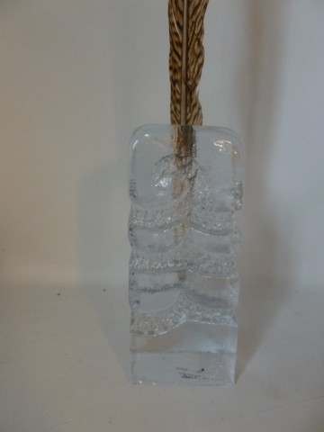 Prachtige vintage blok kristal Solifleur vaas 1970's