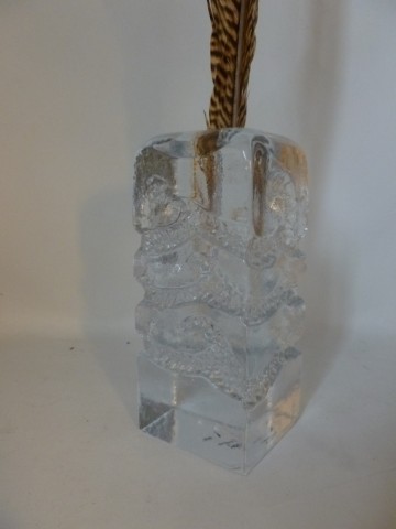 Prachtige vintage blok kristal Solifleur vaas 1970's