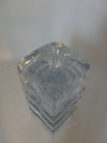 Prachtige vintage blok kristal Solifleur vaas 1970's