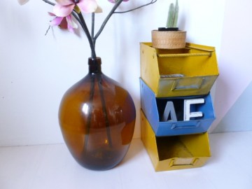 Stoere  industriële metalen voorraadbak, per stuk