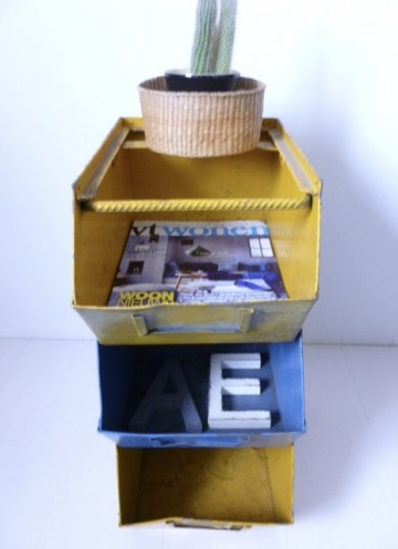 Stoere  industriële metalen voorraadbak, per stuk